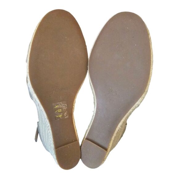 J. CREW Jute Metallic Leather Wedge Sandals - Size 11 - Picture 5 of 8